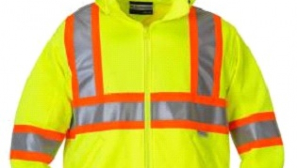 HV Poly-Cotton Fleece Jacket with 4" Contrasting Stripes
